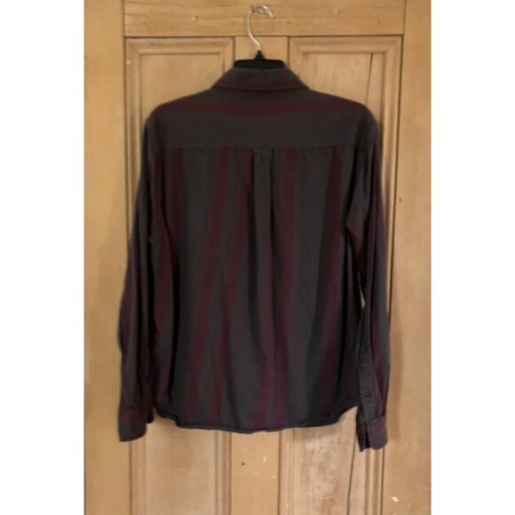 Katin Mens Flannel Shirt SET OF 2 Striped Pockets Shirts Size Medium Gray FA EXC - Picture 7 of 12